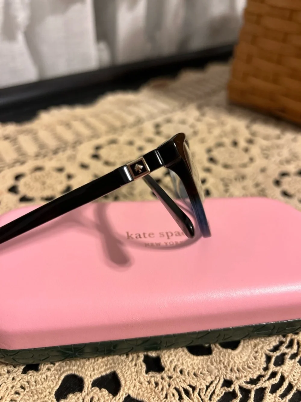 Kate Spade Jalinda black-to-blue gradient cat-eye prescription eyeglasses. - Picture 5 of 10